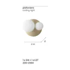 Wall Lamp in Blown Glass with Metal Structure - Swallow Viadurini