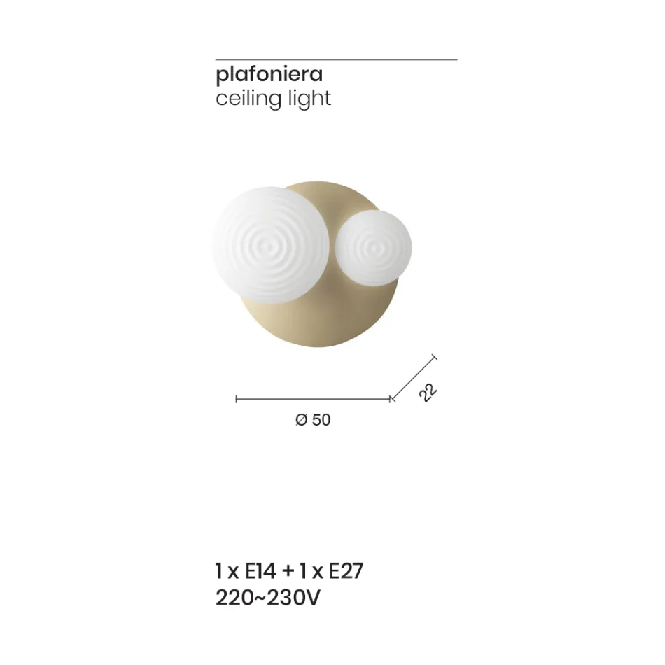 Wall Lamp in Blown Glass with Metal Structure - Swallow Viadurini