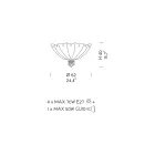 Handmade Venetian Glass and Metal Ceiling Lamp Made in Italy - Fabiana Viadurini