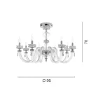 Classic Ceiling Lamp 8 Lights in Italian Luxury Handcrafted Glass - Saline Viadurini