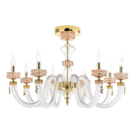 Classic Ceiling Lamp 8 Lights in Italian Luxury Handcrafted Glass - Saline Viadurini