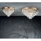 Classic Gold Metal Ceiling Lamp and Luxury Crystal Pendants - Jerome Viadurini
