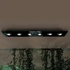 Ceiling Light with Flat Glass Plate with Lowerings - Kora Viadurini