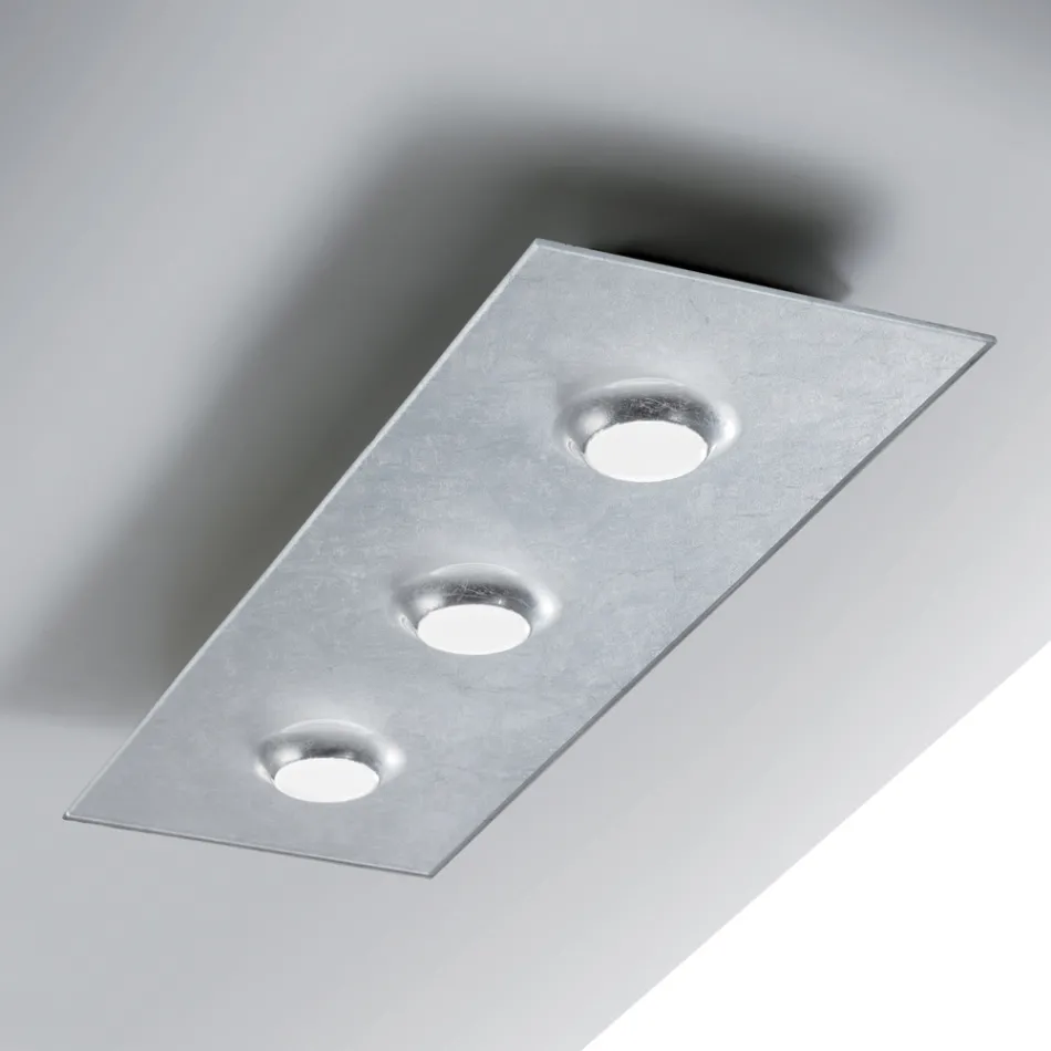 Ceiling Light with Flat Glass Plate with Lowerings - Kora Viadurini