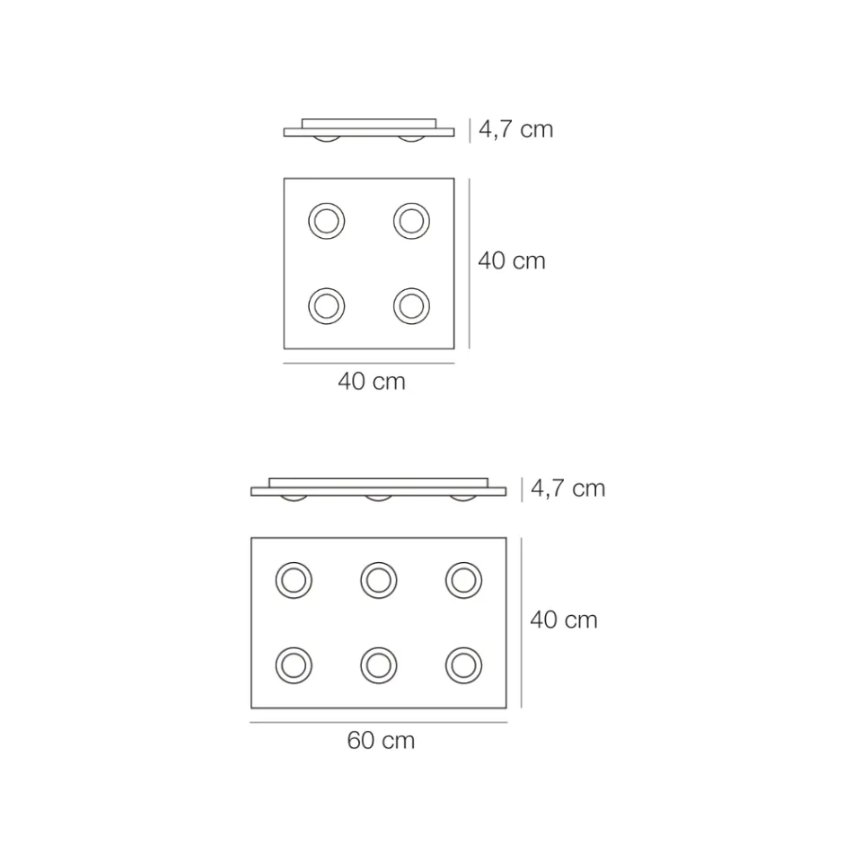 Ceiling Light with Flat Glass Plate with Lowering Made in Italy - Kora Viadurini