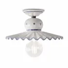 Country Hand-Decorated Artisan Ceramic Ceiling Lamp 2 Sizes - Rome Viadurini