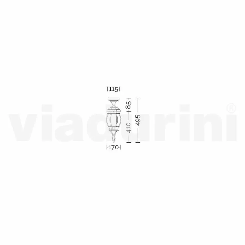 Outdoor ceiling lamp in die-cast aluminum made in Italy, Anika Viadurini