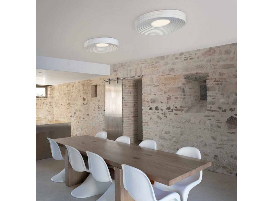 Modern Design Living Room Ceiling Lamp in Matt White Plaster - Licorice Viadurini