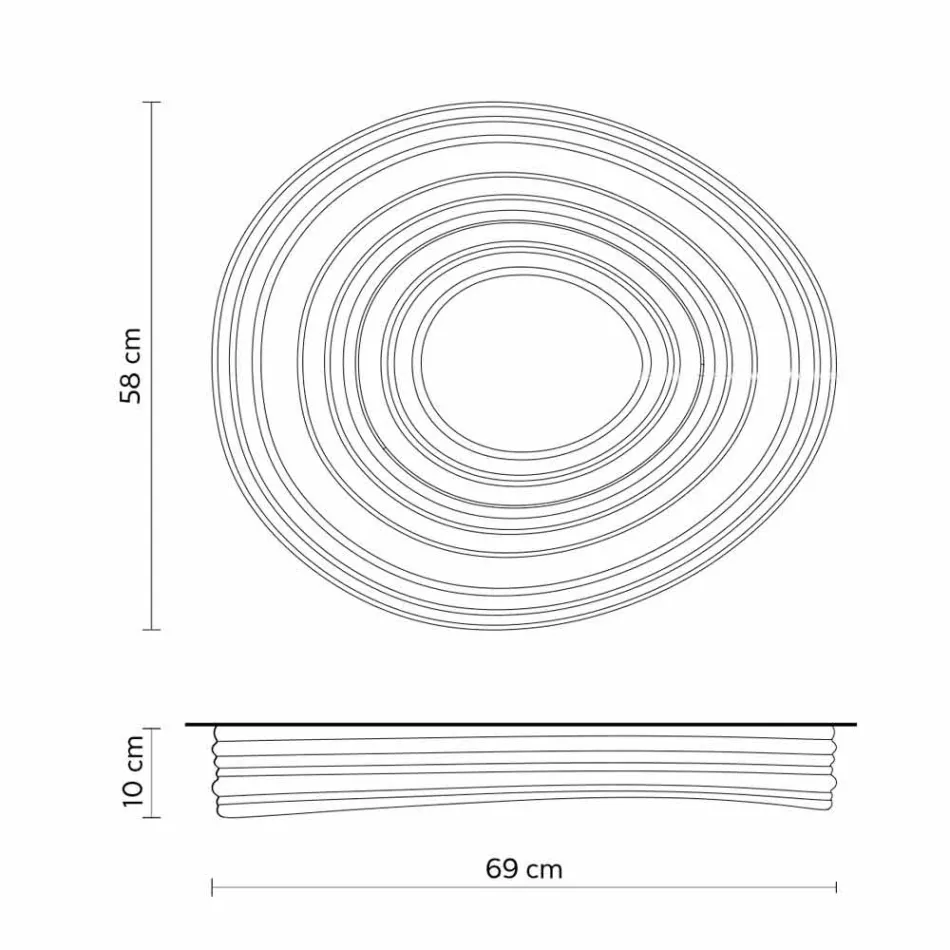 Modern Design Living Room Ceiling Lamp in Matt White Plaster - Licorice Viadurini