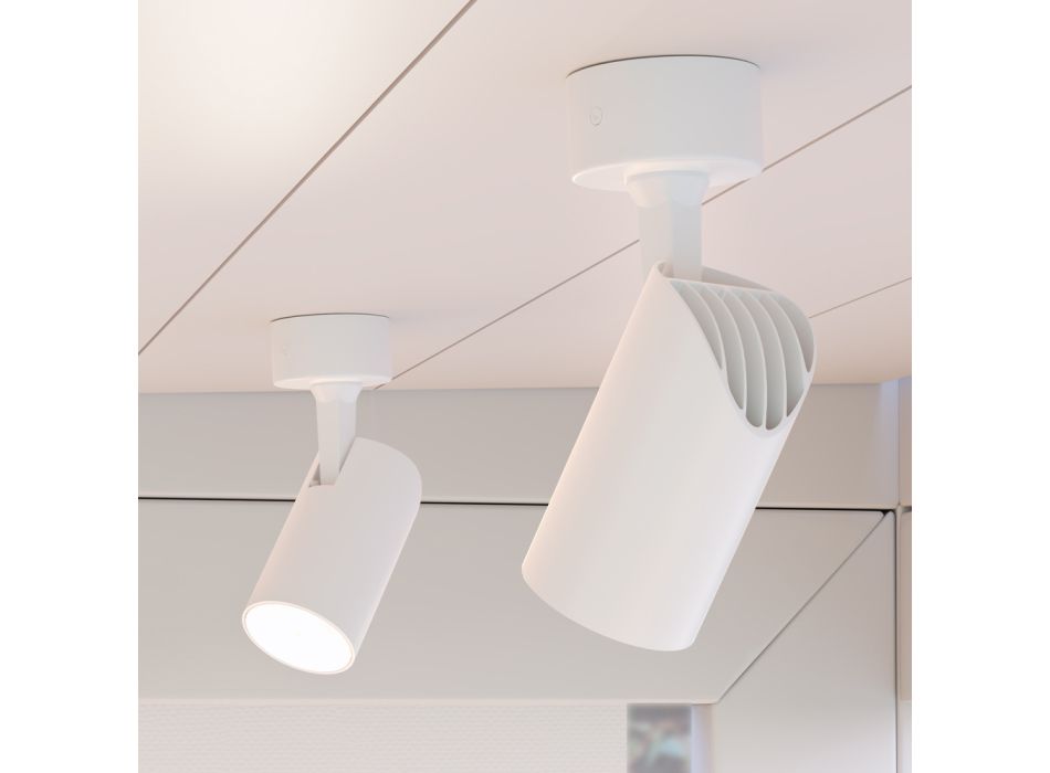 Adjustable Spotlight Ceiling Light in White or Black Aluminum 4 Pieces - Lazzaro Viadurini