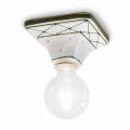 Rustic design ceiling lamp made of decorated ceramic by Ferroluce