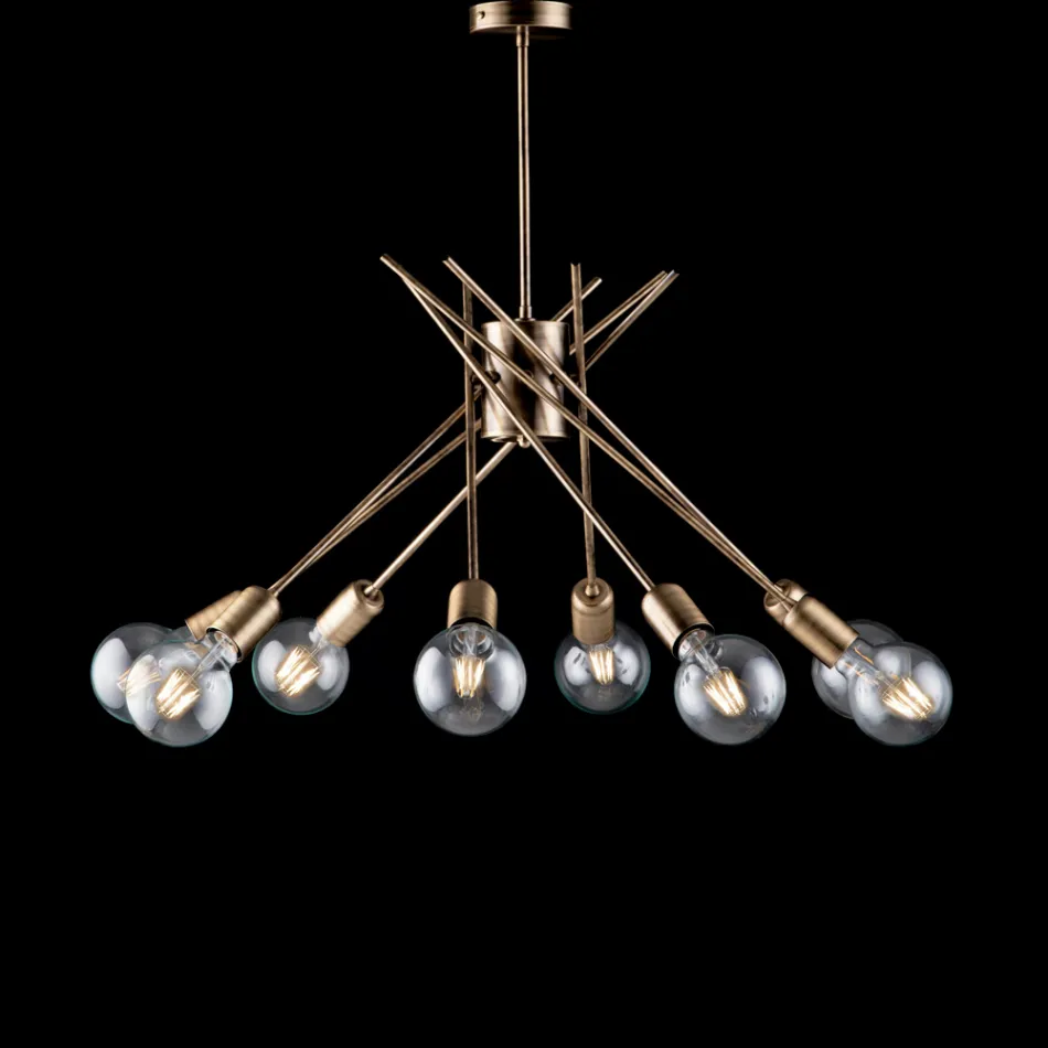 Brushed Bronze Iron Ceiling Light Made in Italy for Interior Decor - Warsaw Viadurini