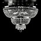 Iron and Gold Ceiling Light with Rhinestones Made in Italy for Interior Decorating - Austria Viadurini