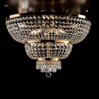 Iron and Gold Ceiling Light with Rhinestones Made in Italy for Interior Decorating - Austria Viadurini
