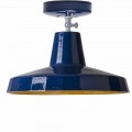 Ceiling light in brass and tuscan maiolica, 42cm, Rossi – Toscot