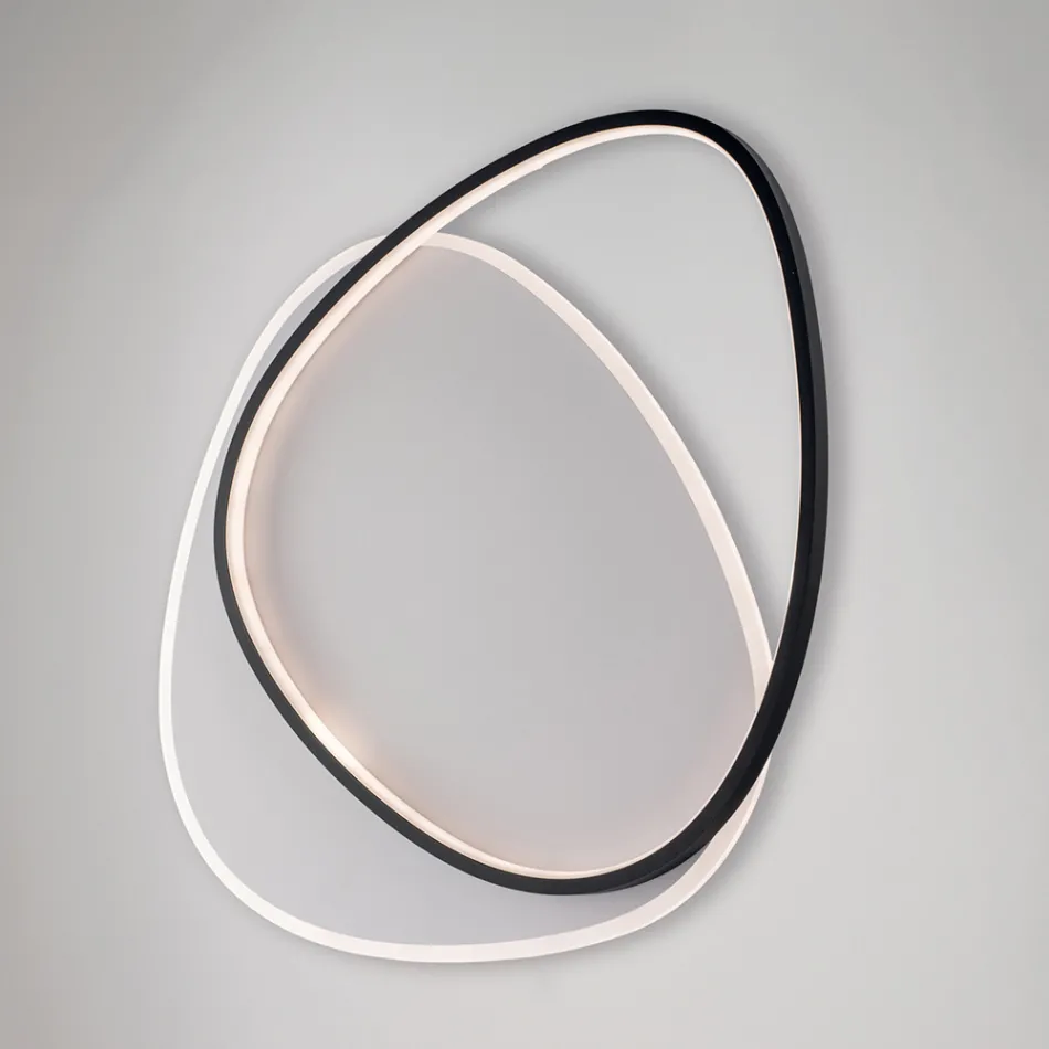 Ophiuchus Black and White LED Metal Ceiling Light for Interior Lighting Viadurini