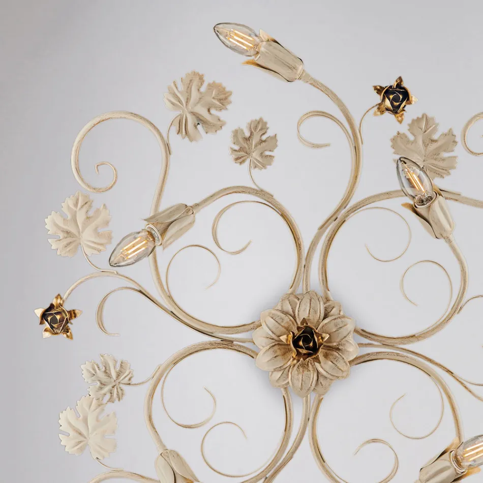 Italian-made chrome LED ceiling light for modern spaces – Fiore Viadurini