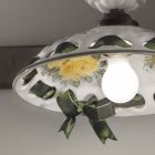 Handmade Metal and Ceramic Ceiling Lamp with Passanastri - Naples Viadurini