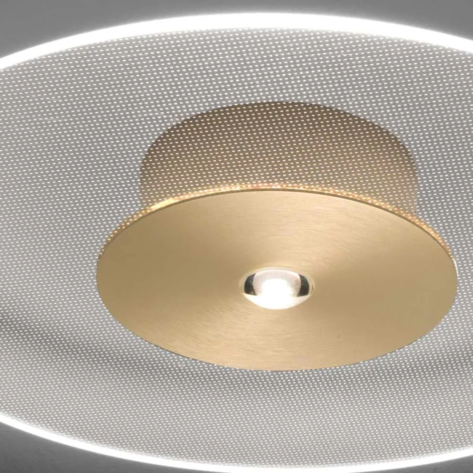 Metal Ceiling Light with Micro-Dotted Plexiglass Diffuser - Nora Viadurini