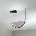 Ceiling Lamp in Painted Metal and Removable Insert in Granulated Glass - Catalpa