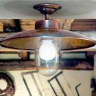 Ceiling lamp in brass, copper and glass Nabucco Aldo Bernardi Viadurini