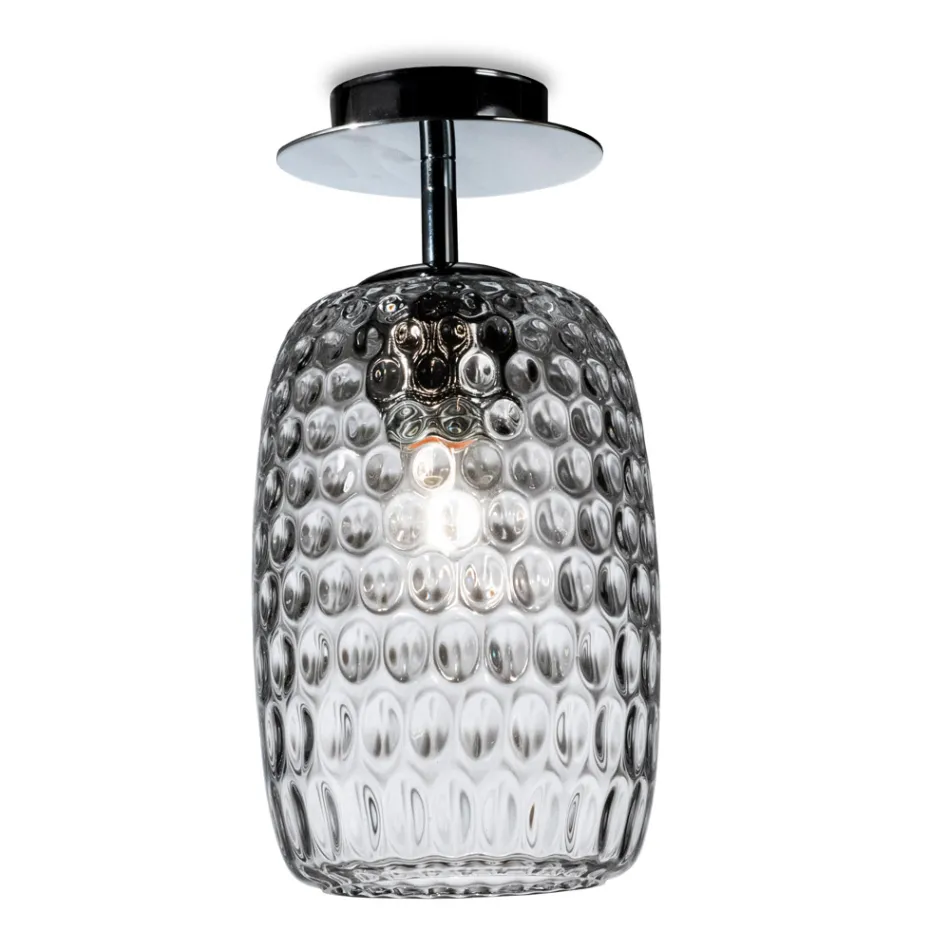 Venetian Glass Ceiling Light with Various Finishes Made in Italy - Sibilla Viadurini
