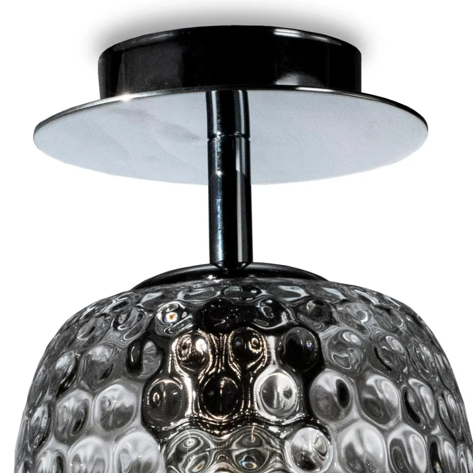 Venetian Glass Ceiling Light with Various Finishes Made in Italy - Sibilla Viadurini