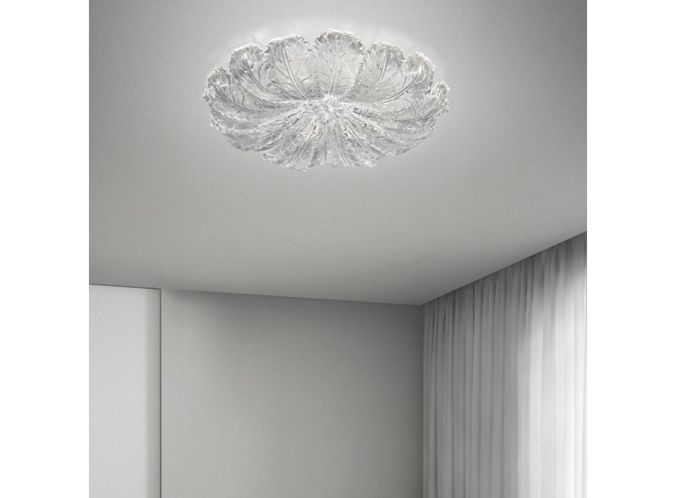 Ceiling lamp in Venetian Glass and White Metal Made in Italy - Artemide Viadurini