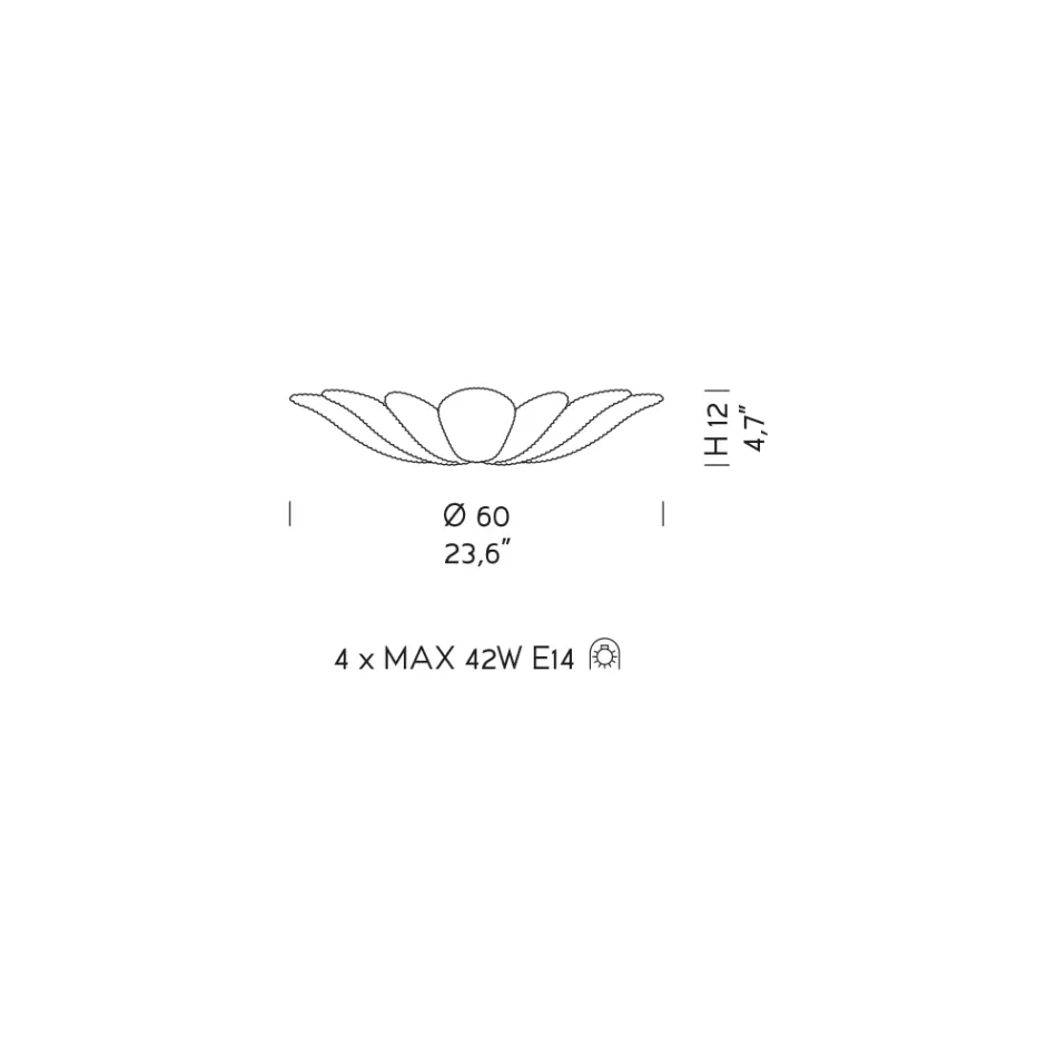 Ceiling lamp in Venetian Glass and White Metal Made in Italy - Artemide Viadurini