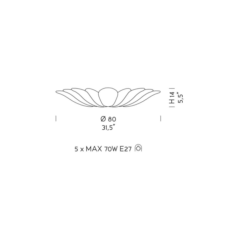 Ceiling lamp in Venetian Glass and White Metal Made in Italy - Artemide Viadurini