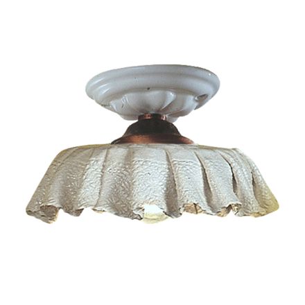Handmade Ceramic Ceiling Lamp with Fabric and Metal Effect - Modena Viadurini