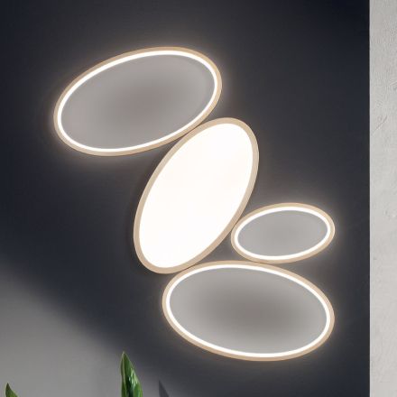 Modern Dimmable LED Ceiling Lamp in White or Gold Metal - Raissa Viadurini