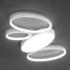 Modern Dimmable LED Ceiling Lamp in White or Gold Metal - Raissa Viadurini