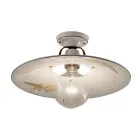 Round ceramic ceiling light made in Italy by Ferroluce Viadurini