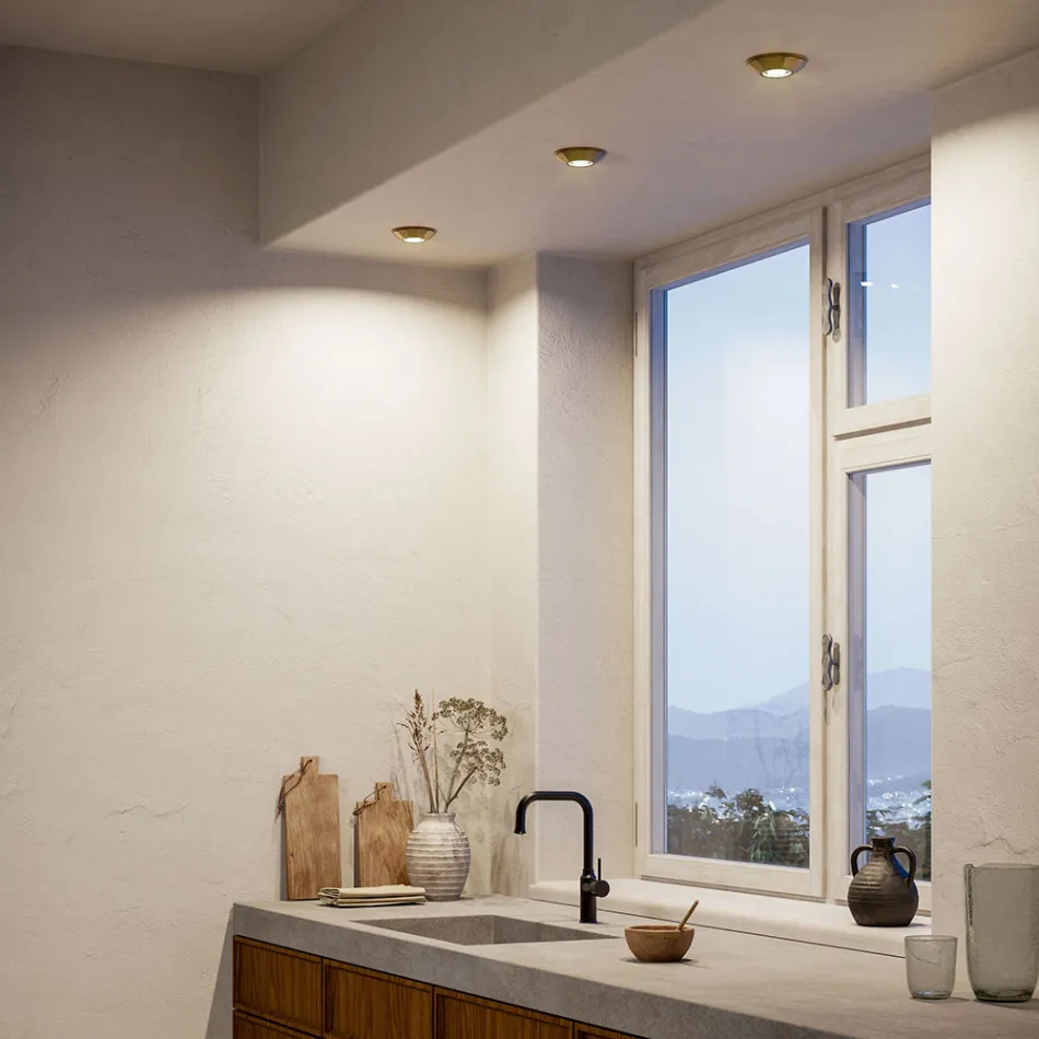 Protruding Brass Ceiling Light Made in Italy - Small Viadurini