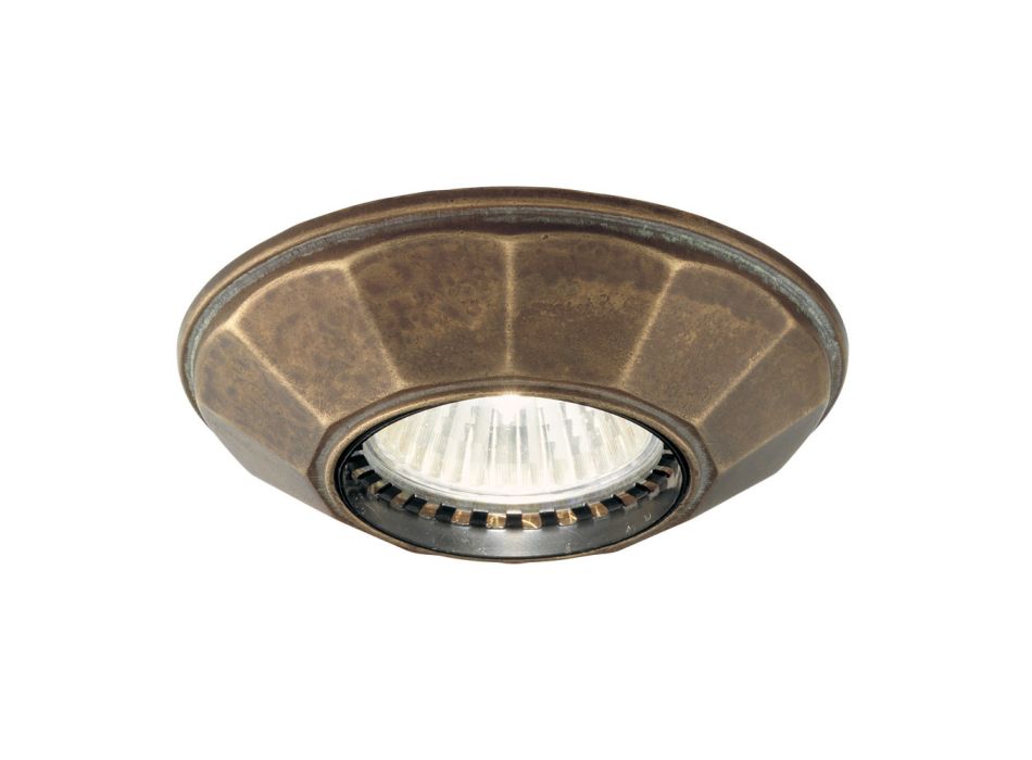 Antique Brass Protruding Ceiling Light Made in Italy