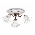 Vintage Artisan Ceiling Lamp in Iron and Hand-Decorated Ceramic - Chieti