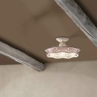 Vintage Ceiling Lamp in Ceramic and Handmade Iron 2 Sizes - Alessandria Viadurini