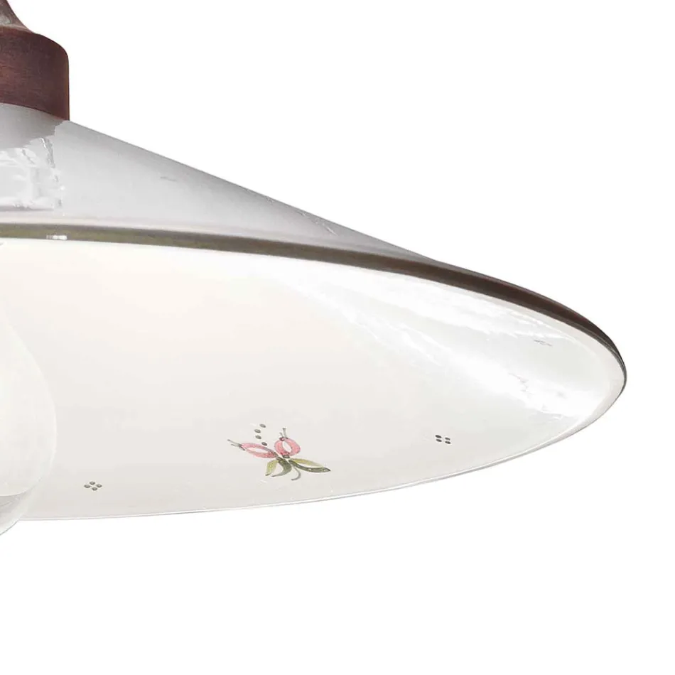 Vintage Ceiling Lamp in Ceramic and Handmade Iron in 3 Sizes - Asti Viadurini