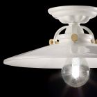 Ceiling lamp in glossy ceramic vintage and golden screws Elsa design Viadurini