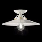 Ceiling lamp in glossy ceramic vintage and golden screws Elsa design Viadurini