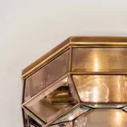 Vintage Ceiling Lamp in Burnished Brass and Glass 2 Sizes - Bound by Il Fanale Viadurini