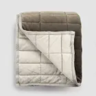 Plaid in Cotton Satin and Chenille with Lurex, Chalk or Retro Border - Tortoro Viadurini