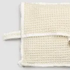 Natural White Honeycomb Cotton Clutch Bag with Mother of Pearl Button - Anteha Viadurini