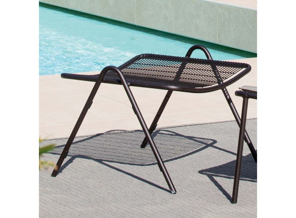 Outdoor Footstool in Galvanized Steel Made in Italy