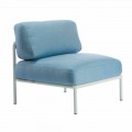 Central Modular Armchair for Outdoor in Metal and Fabric Made in Italy - Cola