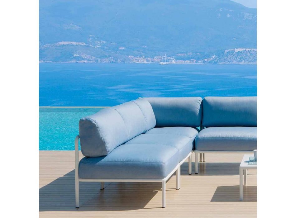Central Modular Armchair for Outdoor in Metal and Fabric Made in Italy - Cola