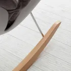 Rocking armchair with soft gray cushion with removable modern Acacia cover Viadurini