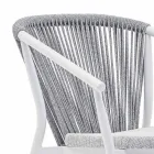Outdoor Rocking Armchair in Solid Wood and Fabric - Smart by Varaschin Viadurini
