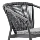 Outdoor Rocking Armchair in Solid Wood and Fabric - Smart by Varaschin Viadurini